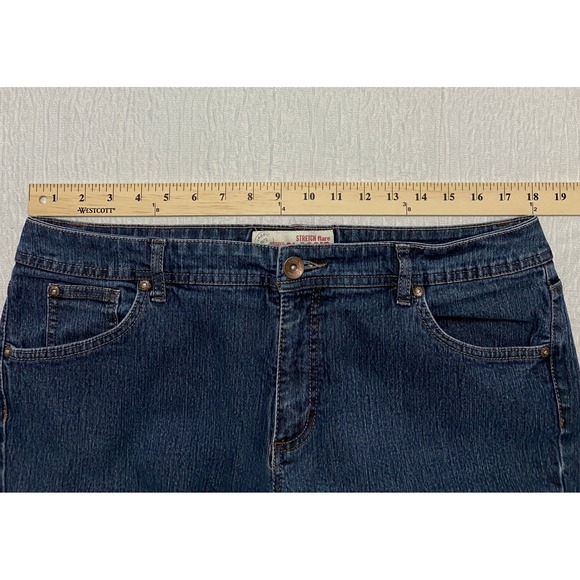 Faded Glory Stretch Flare Classic Jeans Womens 18 Petite Dark Wash Denim - Picture 5 of 8